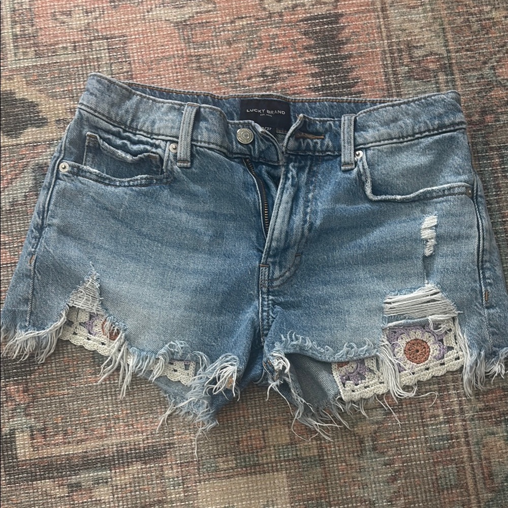 Lucky Brand Blue Distressed Jean Shorts